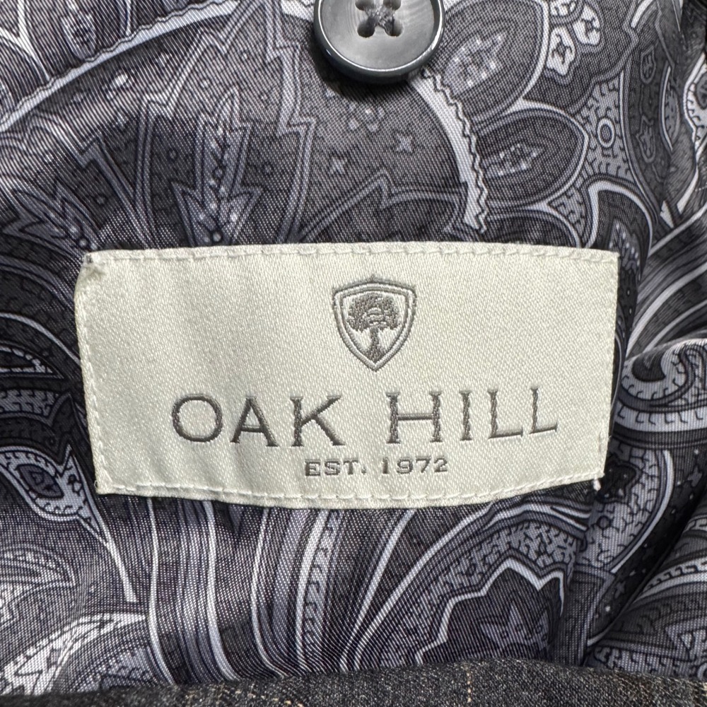 Oak Hill Plaid Sport Coat Mens 4XL (58R 60R) Dark Gray Check Two Button Blazer - Picture 2 of 10